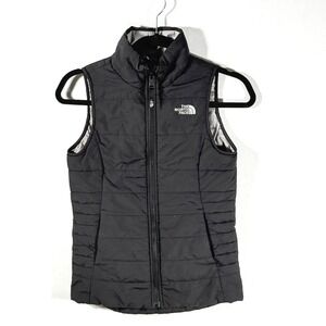 The North Face Girls Puffer Vest Black Size M 10/12 Quilted Zip Up Outerwear